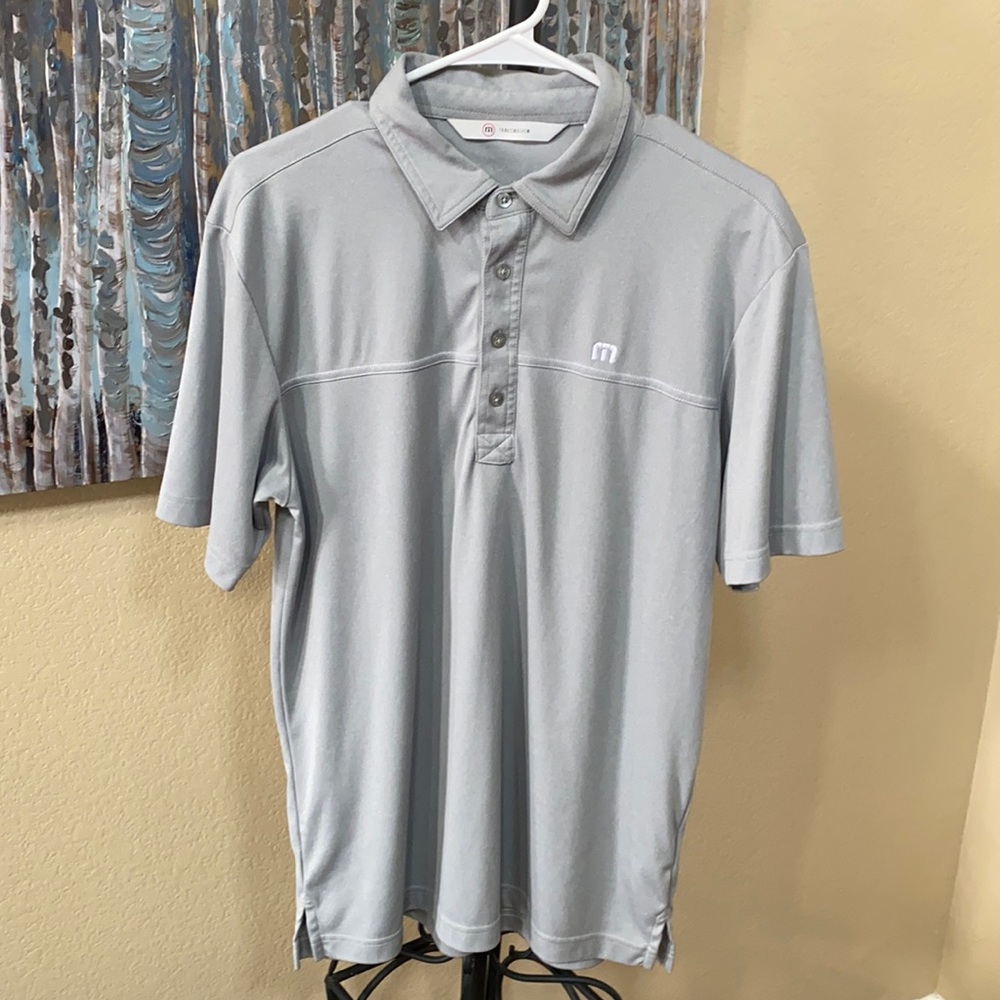 Travis Mathew grey golf polo like new medium